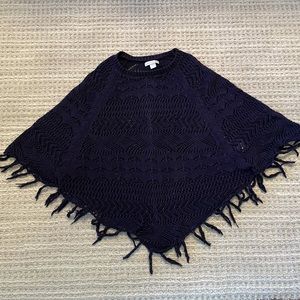 Garnet Hill Girls’ Fringe-Detail Poncho Sweater